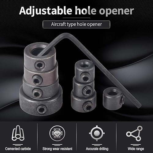 Miniatura 5 de KATUR 8 piezas de broca de carpintería de profundidad, collares de parada de anillo, posicionador con llave hexagonal para apretar y parar, juego de