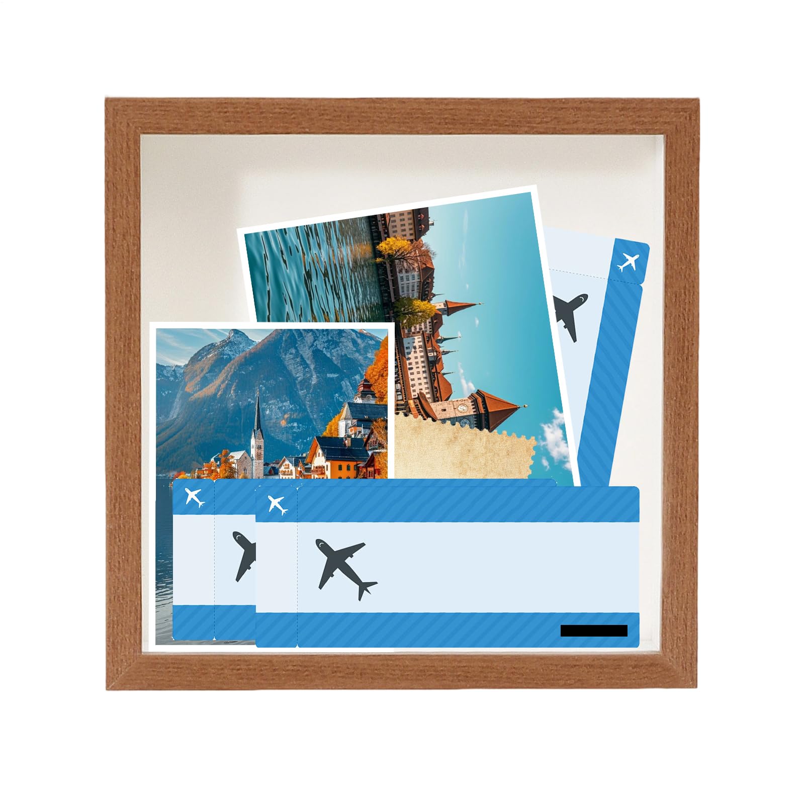 para guardar recuerdos Soporte de Pared Multiusos | Estuche para Souvenirs de Viaje con para billetes, postales, souvenirs, fotos, flores secas, familia y amigos