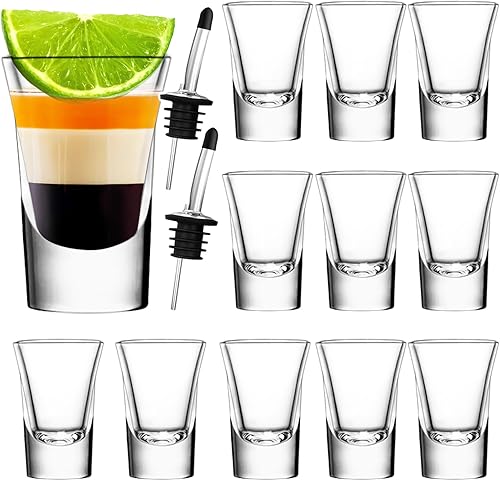 SuproBarware Juego de 12 vasos de chupito a granel de 1.2 onzas con base pesada, ideal para tequila, vodka, licor