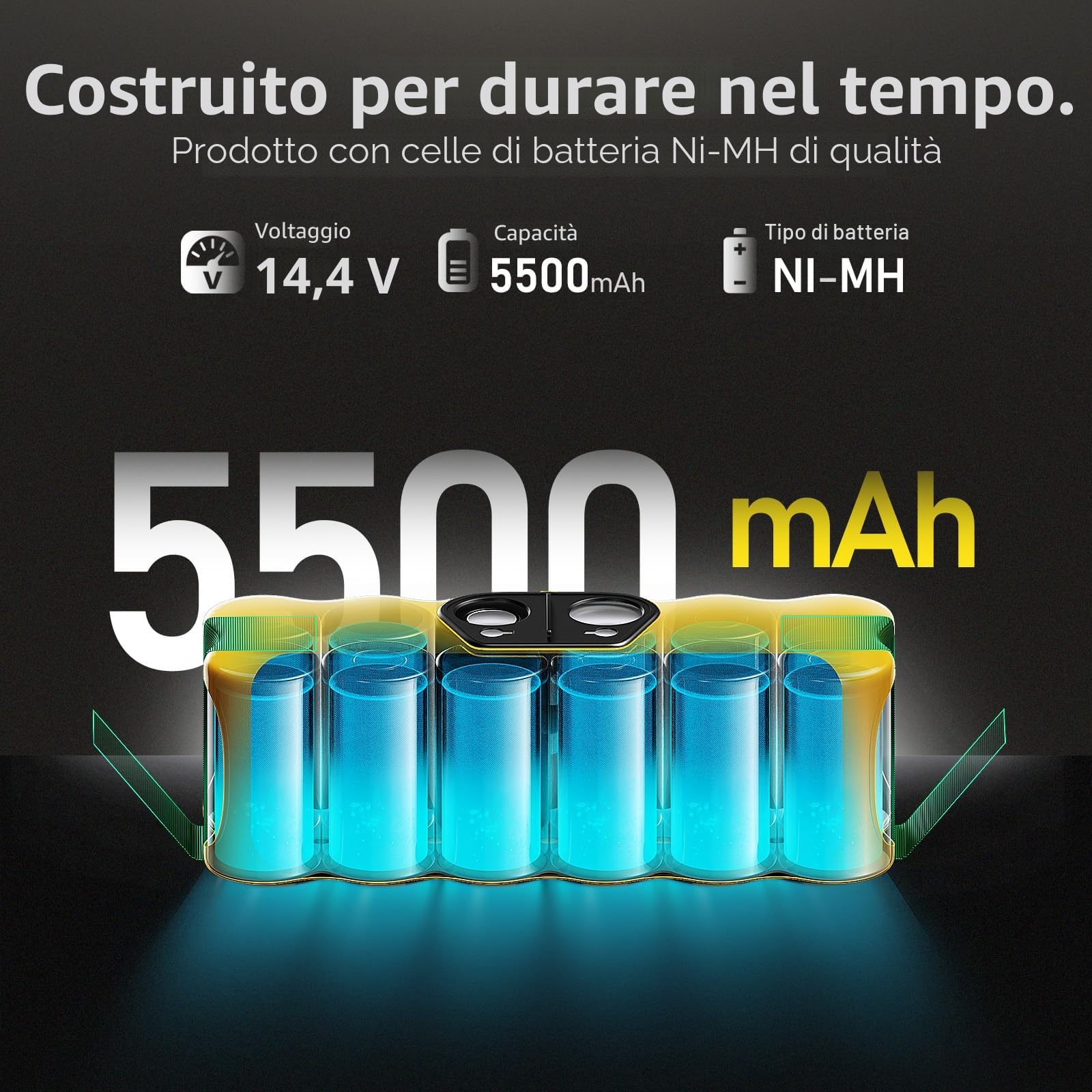 Morpilot 14.4V 5500mAh Batteria di Ricambio Ni-MH per 500 600 700 800 series 510 520 555 500 56 562 575 580 555 562 562 560 562 575 595 600 610 620 630 631 650 660 700 760 770 780 790 800 870 880 900