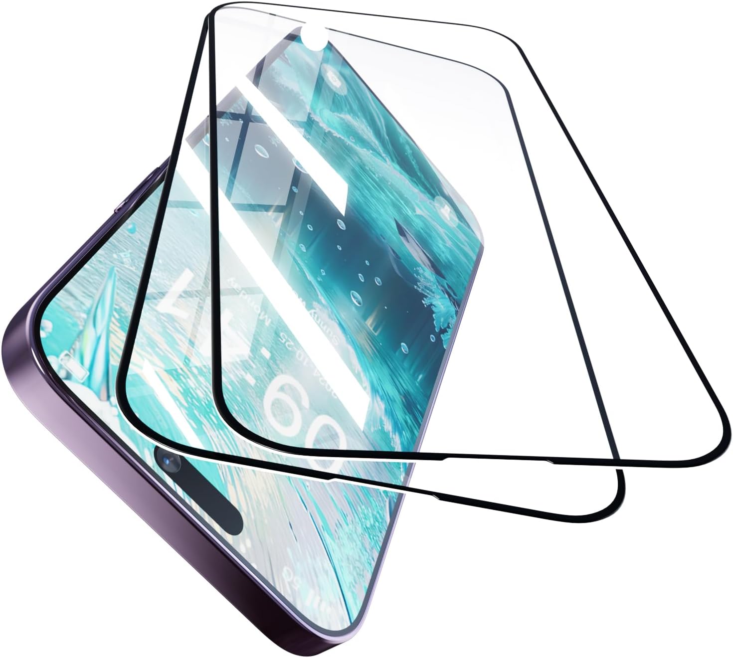 [2 Pack Screen Protector for Apple iPhone 17 Pro Max Tempered Glass Protective Film 9H Hardness High Transparency Anti-Shatter Anti-Bubble, Black Border