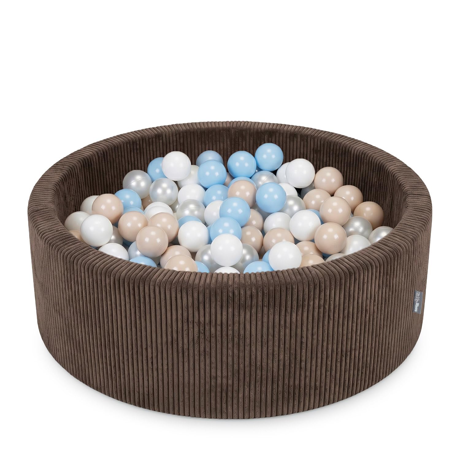 KiddyMoon Ball Pit For Baby And Toddler, Soft Play Ball Pit, 90 X 30 Cm With 200 Balls, Soft Foam Ball Pool, Ribbed Washable Cover