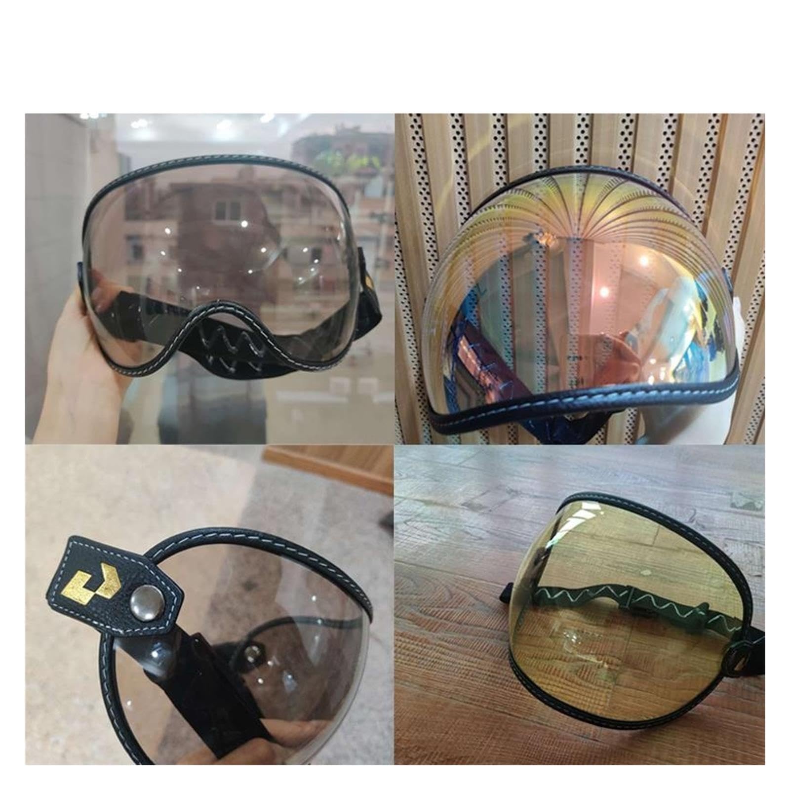 Occhiali da casco Occhiali da moto retrò con visiera a bolle all'aperto