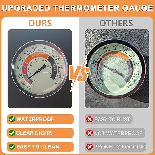 Miniatura 6 de Medidor de termómetro para ahumador de 3 18 pulgadas para termómetro Masterbuild, todos los accesorios para fumadores de Oklahoma Joe, Char-Griller,