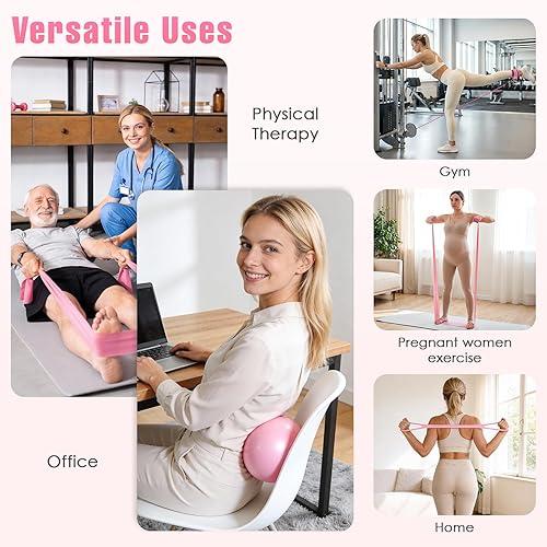 Miniatura 7 de Equipo de pilates, kit de pilates para entrenamientos en casa, kit esencial de pilates para mujeres con anillo de pilates y juego de bolas,