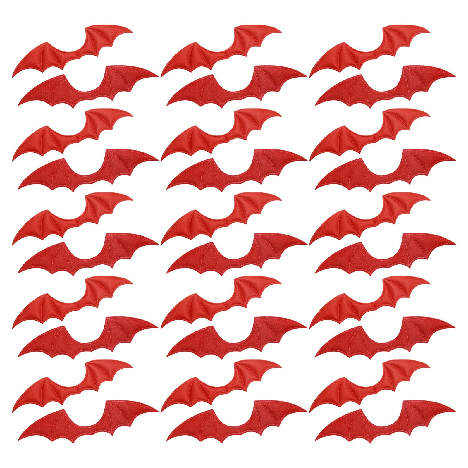 Msioytog Red 30Pcs Cloth Bat Wing Sewing Embellishments For Halloween Costume Cosplay Headband Sewing Clothing Decoration Fabric Bat Ailerons