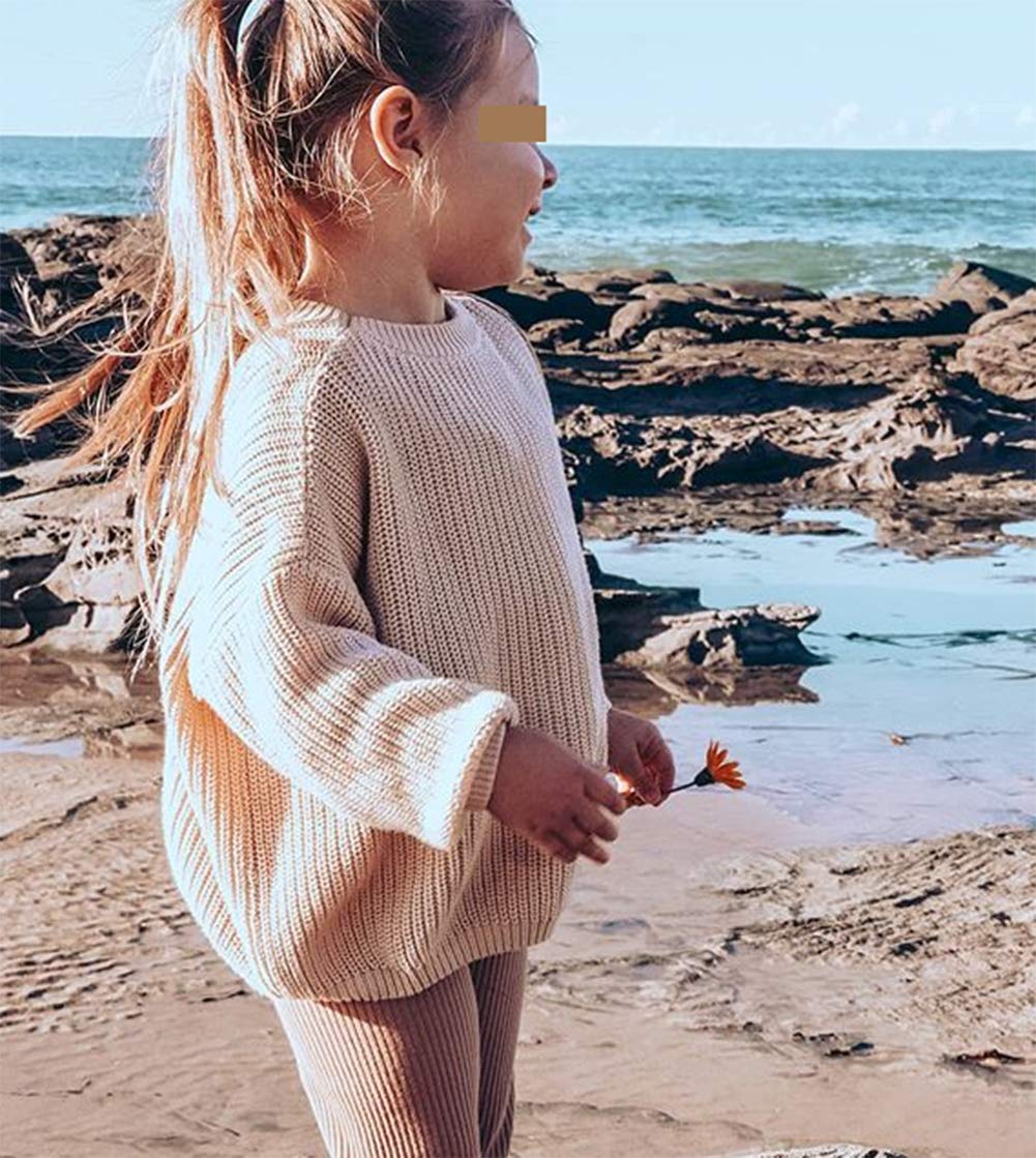 Toddler Girls Sweaters Baby Knit Sweater Warm Cardigans Sweatshirts for Boys and Girls (6-9 Months, Beige New)