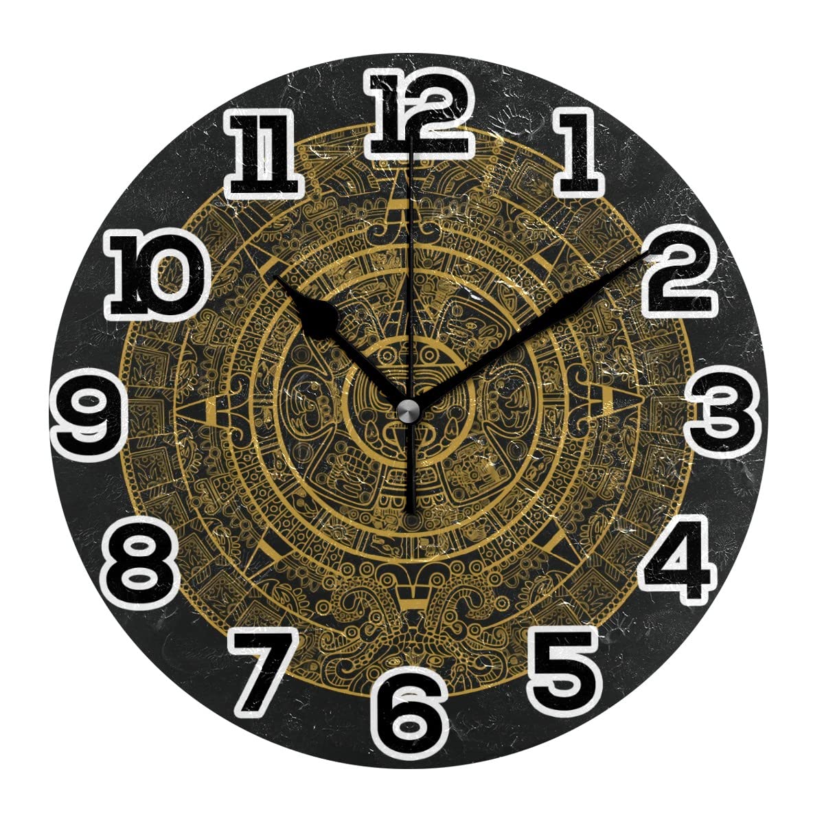 Horloge murale calendrier Maya aztèque 25cm silencieuse pour bureau