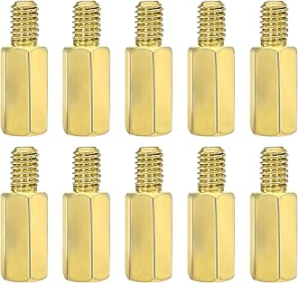 M3 15+6mm Male Female Brass Hex Standoff Spacer Screws PCB Pillars Screw Nuts, 50Pcs