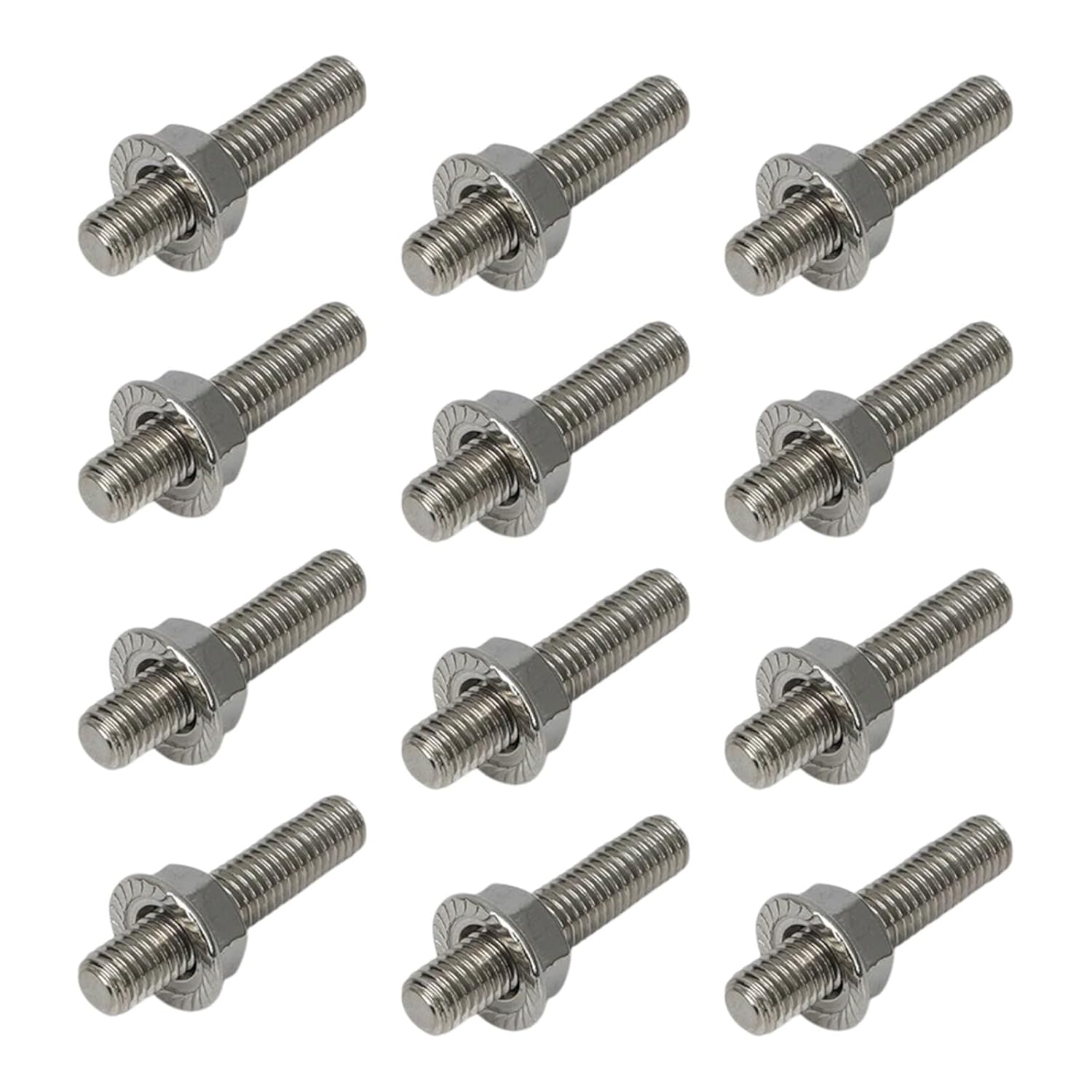 12Pcs for LSX LS1 LS2 Exhaust Header Studs & Nuts Rebuild Set for 4.8 5.3 6.0 Truck