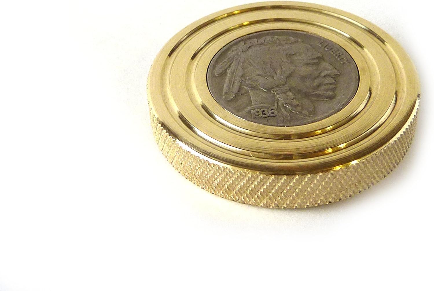 THE FLATTOP - BRASS BUFFALO HANDMADE EDC SPINNING TOP - MADE IN THE USA - Gifts for Men