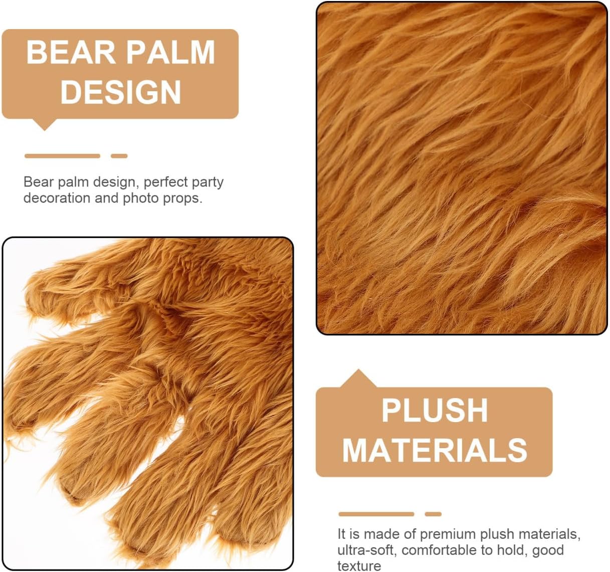 BESTOYARD Gloves Paw - Plush Furry Mittens for Costumes Comfortable Claw Hands for Kids and Adults Perfect for Masquerade and Photo Props