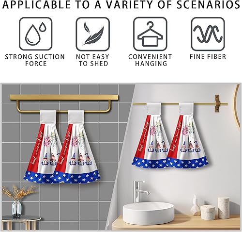 Miniatura 5 de Lealeg Toallas de cocina colgantes de gnomo de Estados Unidos, 4 de julio, toallas colgantes para baño, toalla para el día de la independencia