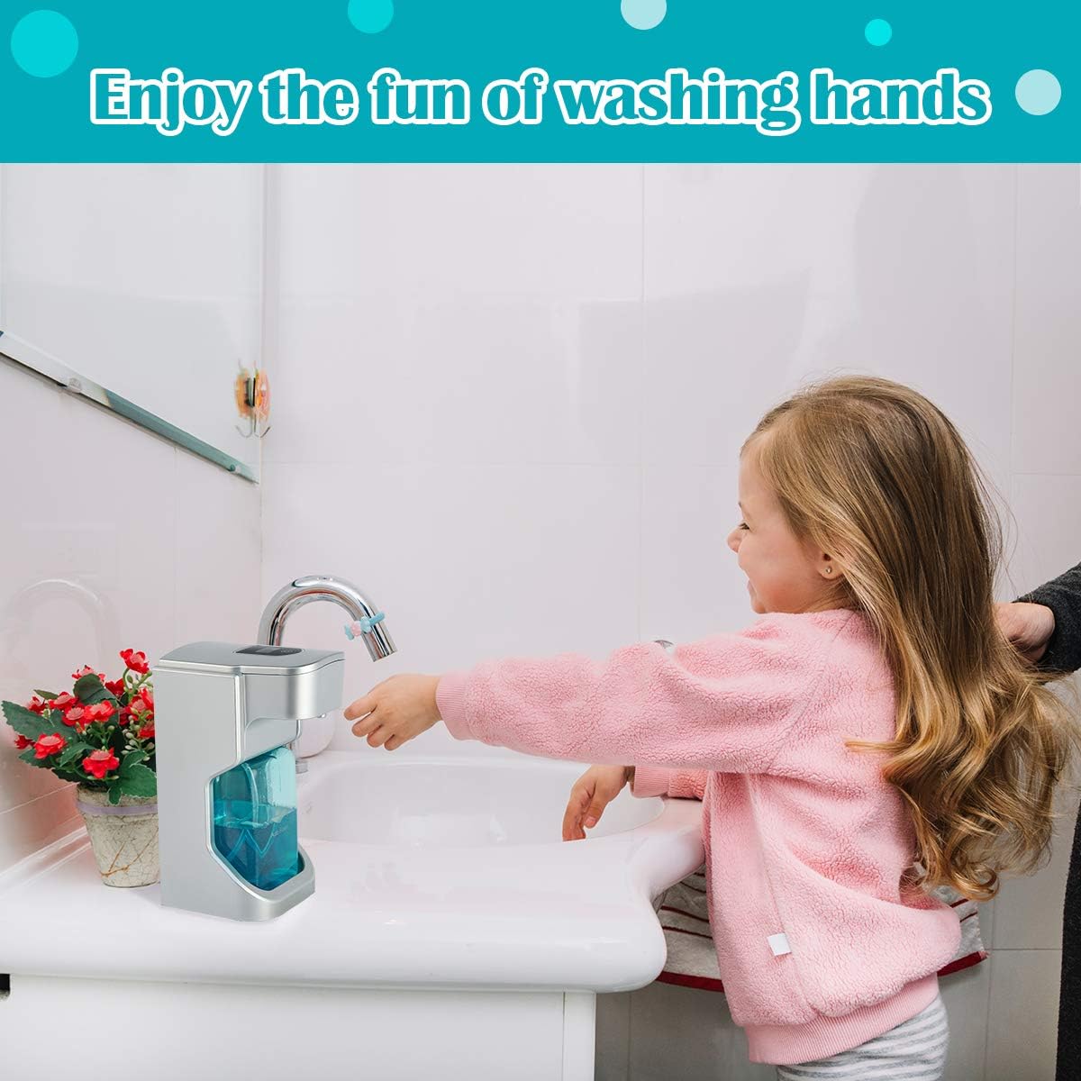 vplus Automatic Soap Dispenser Automatic Foaming Touchless Soap dispensers 500ML ABS Infrared Soap Dispenser Wall Mount Adjustable Suitable for Bathroom Kitchen Restaurant (Silver)