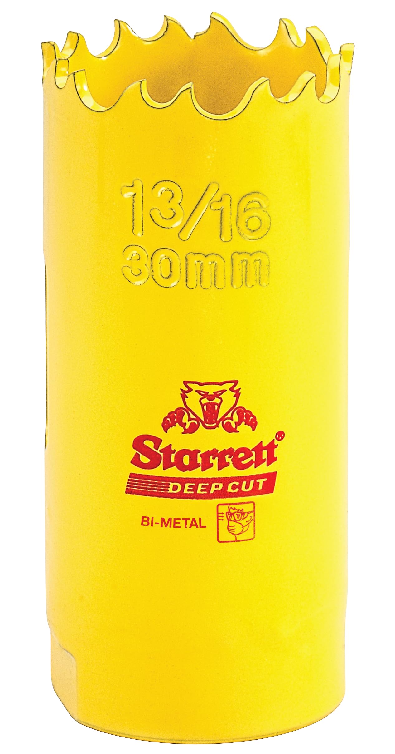 Starrett Deep Cut Hole Saw - DCH0136 Heavy Duty Bi-Metal with Extra Cobalt HSS Teeth - For Metals Wood Cast Iron Fibreglass Plastic Materials - 30mm