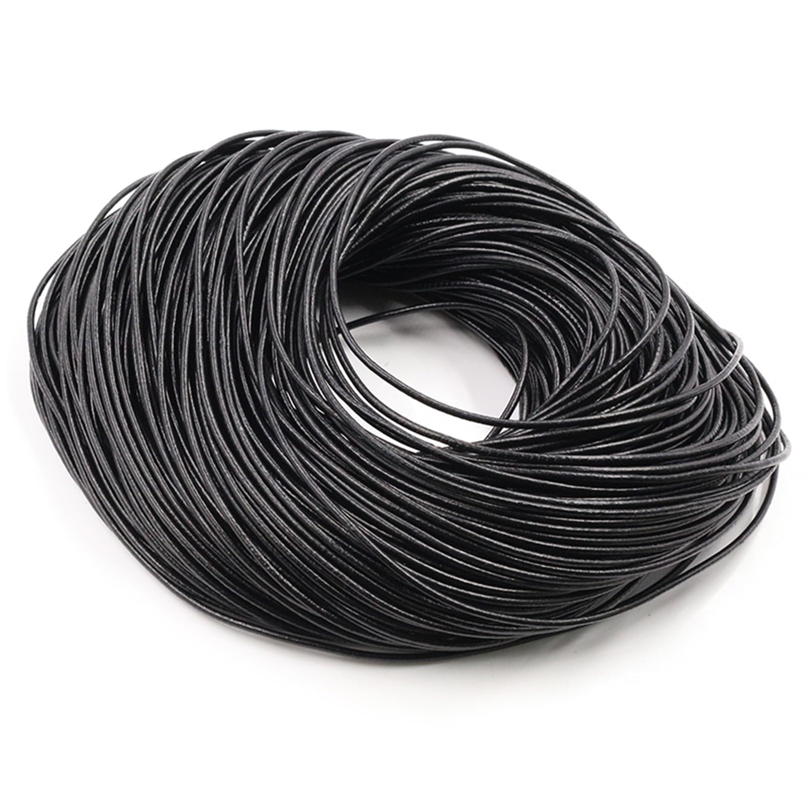 1.0/1.5/2/2.5/3/4/5mm 4 Color Genuine Leather Round Thong Cord DIY Bracelet Findings Rope String For Jewelry Making(Black,2.5mm X 5 Meters)