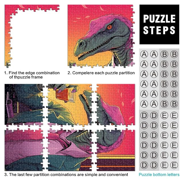 Foto 3 de 6 de Puzzles de 1000 Piezas para Adolescentes Dinosaurio después del Trabajo Juegos de relajación Decoración hogar…