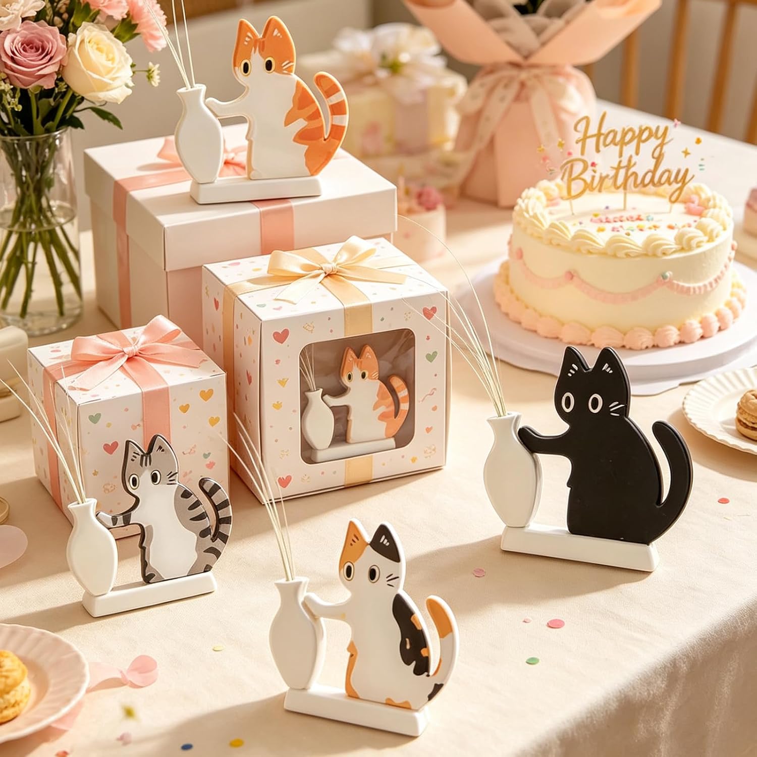 5 Pcs Cat Whisker Holder Refrigerator Magnets, Pet Memorial Decor, Mini Cat Decorative Magnet for Home Kitchen