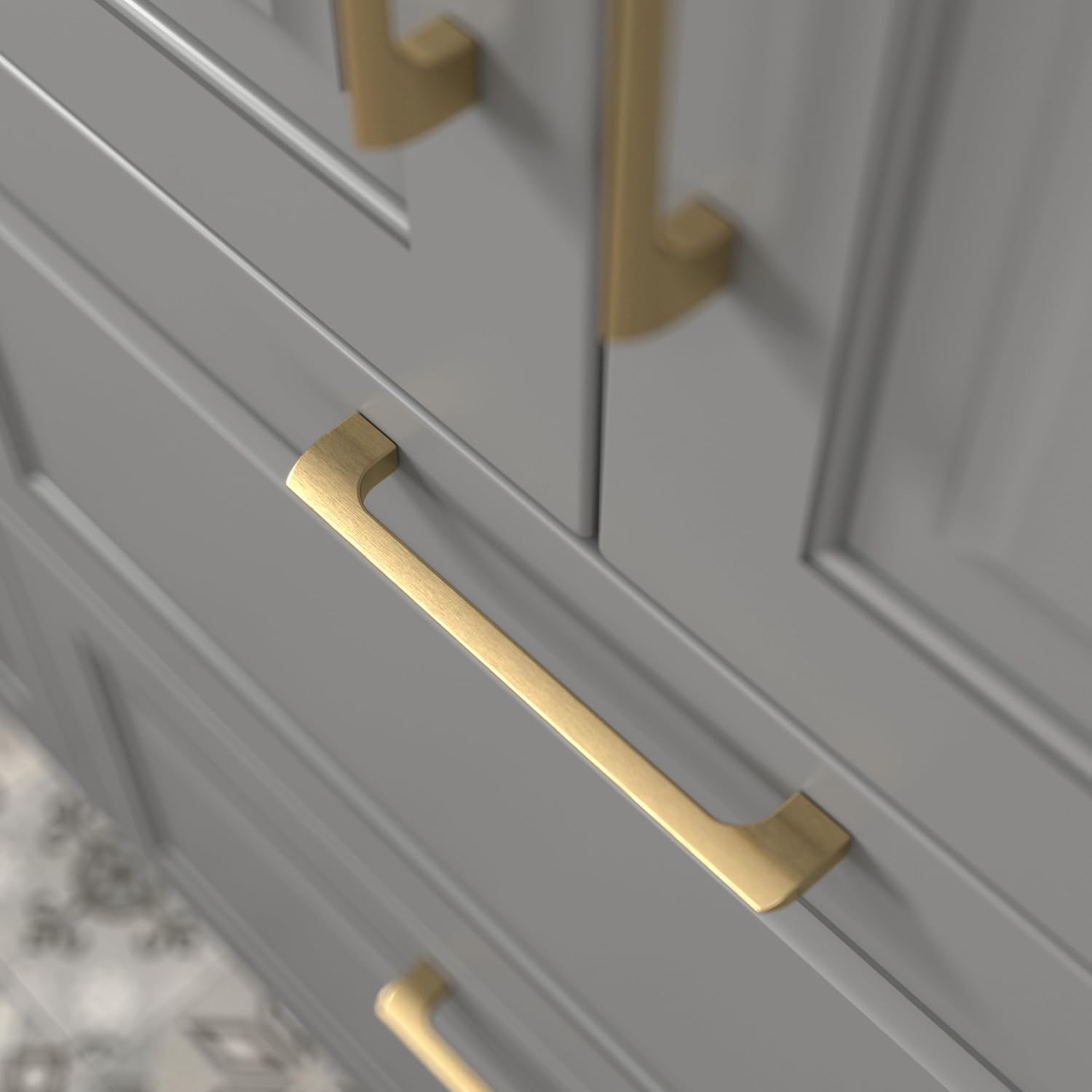 | 10 Pack Brushed Satin Gold 10 Inch Hole Center | Solid Metal Cabinet Handles Bathroom Home Decor Drawer Pulls | Stainless Metal Kitchen Cabinet Handles | Etna Collection