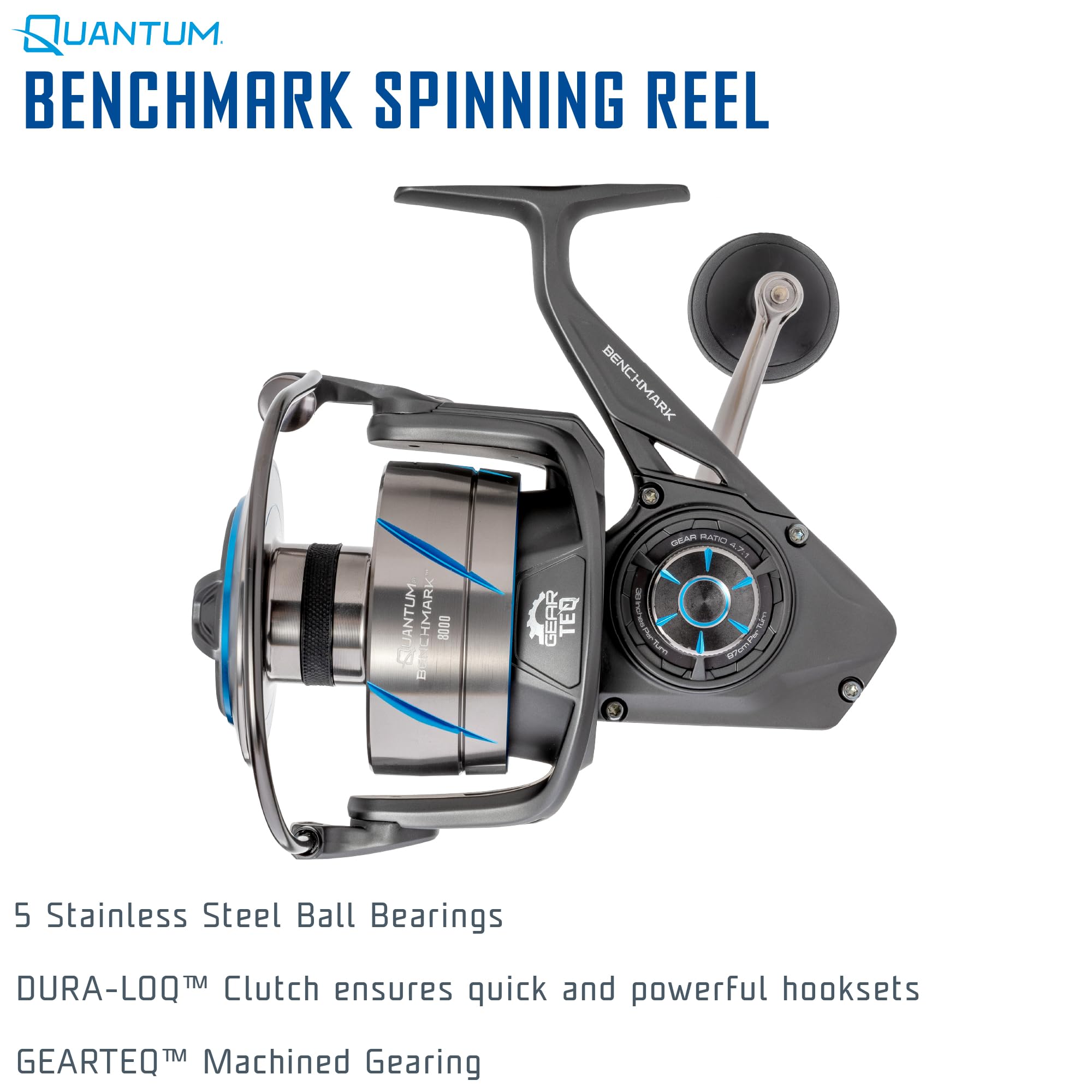 Gearteq Snapklik.com : Benchmark Spinning Fishing Reel, Size 8000 Reel, 5+1 ...