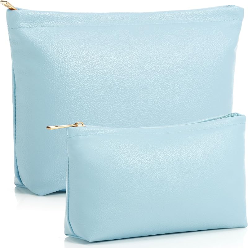 Kigeli Conjunto com 2 necessaires de maquiagem em PU, Light Blue