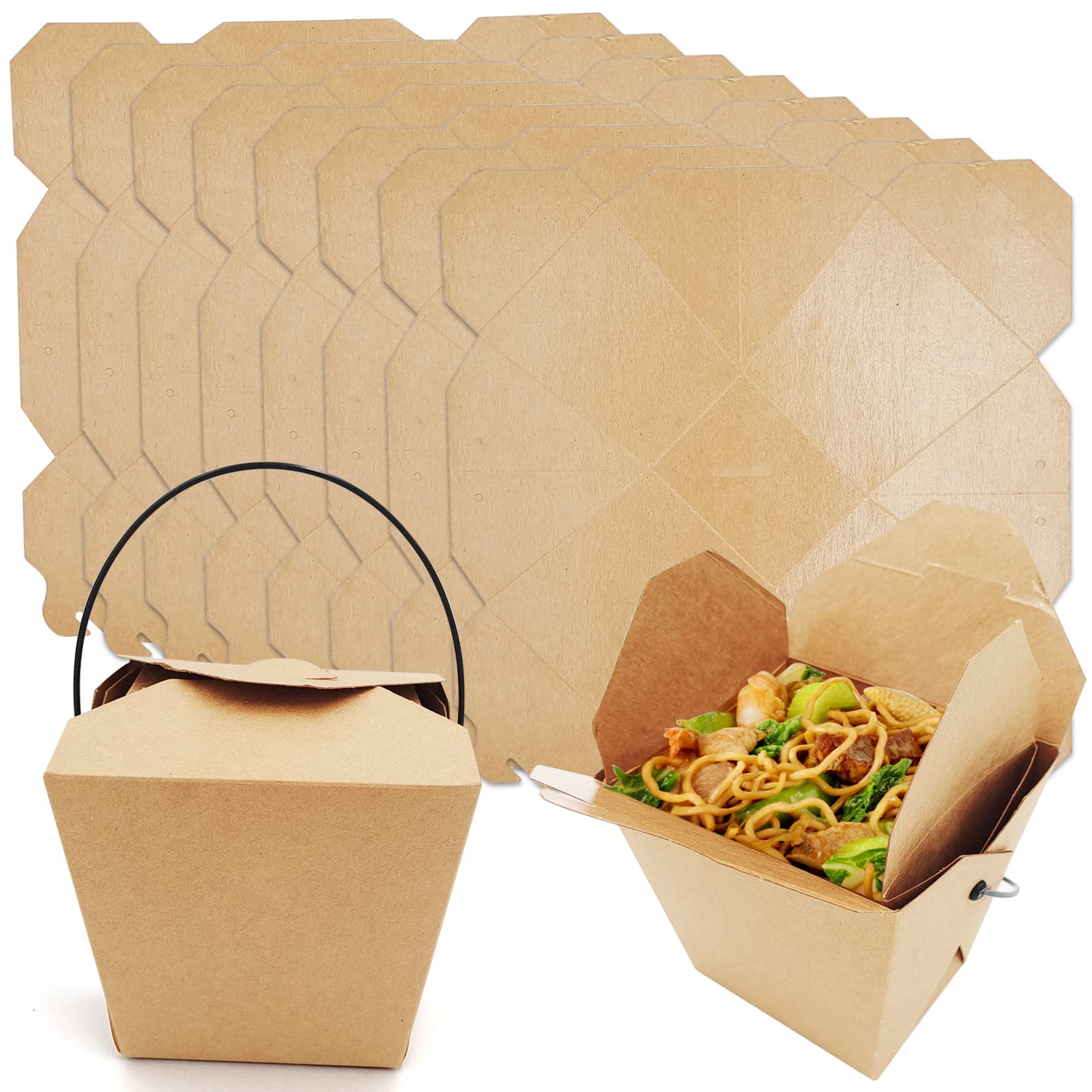 Buy 25 Pack Take Out Food Containers 32 oz Kraft Brown Paper Boxes