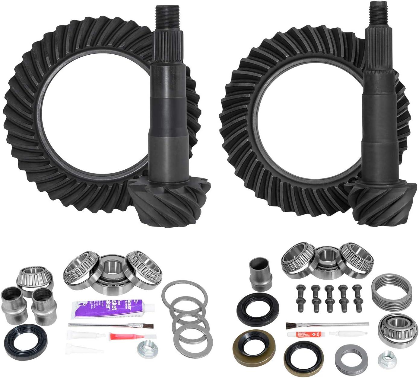 Ring & Pinion Gear Kit Package Front & Rear with Installation Kits fits Toyota 8.4/7.5R Differential (without Factory Locker) 4.88 Ratio