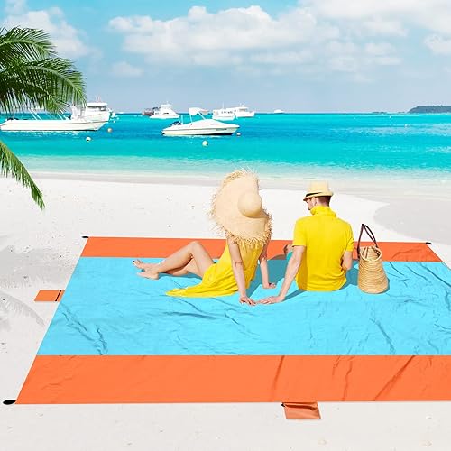 kegemor Manta de playa impermeable a prueba de arena, extra grande, de gran tamaño, 120 x 108 pulgadas, portátil, ligera, para exteriores, para