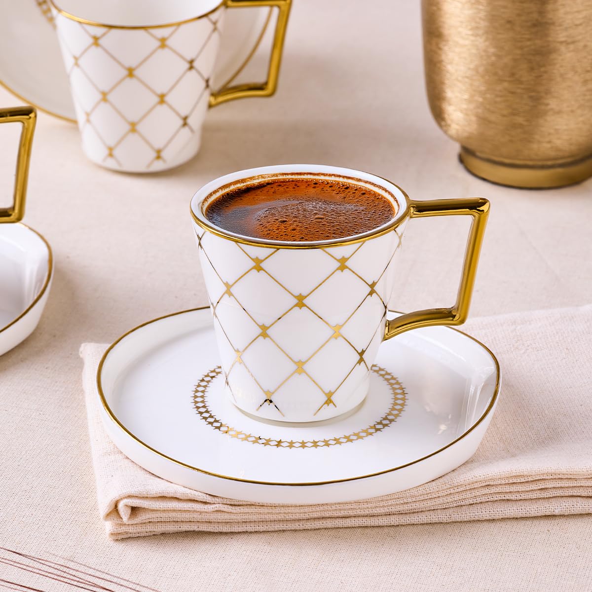 Aryıldız Perla 12 Parça 6 Kişilik Kahve Fincan Takımı 90 ml