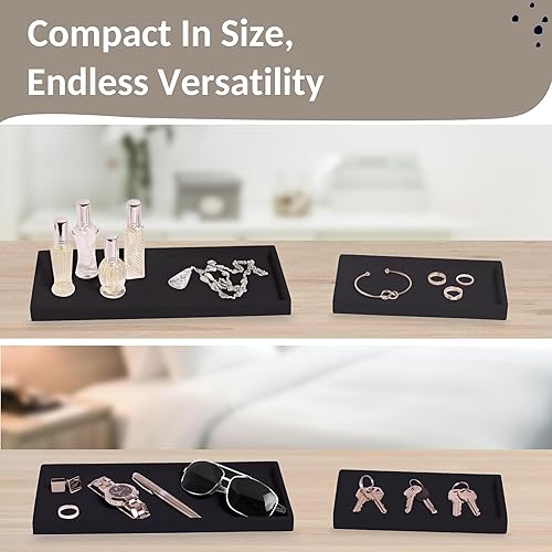 Miniatura 69 de Bandeja de encimera y tocador, 2 bandejas pequeñas de silicona de 7.7 pulgadas, bandeja de jabón de cocina, soporte para jabón de cocina, Gris