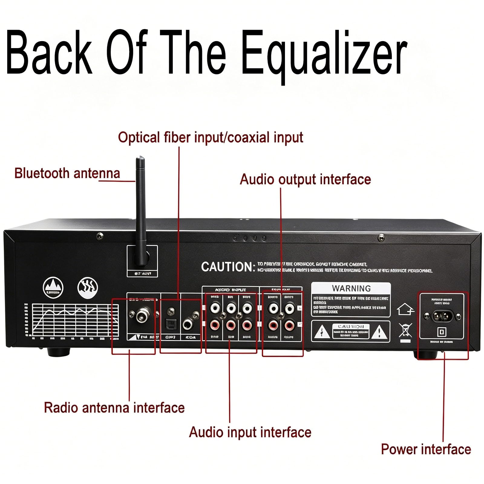 JOSBY Ecualizador Gráfico Estéreo con 31 Bandas De Espectro Dinámico, Compatible con 12 Modos De Ritmo Y Decodificación Óptica/coaxial, Sintonización Dual Sin Pérdidas De 10 Bandas