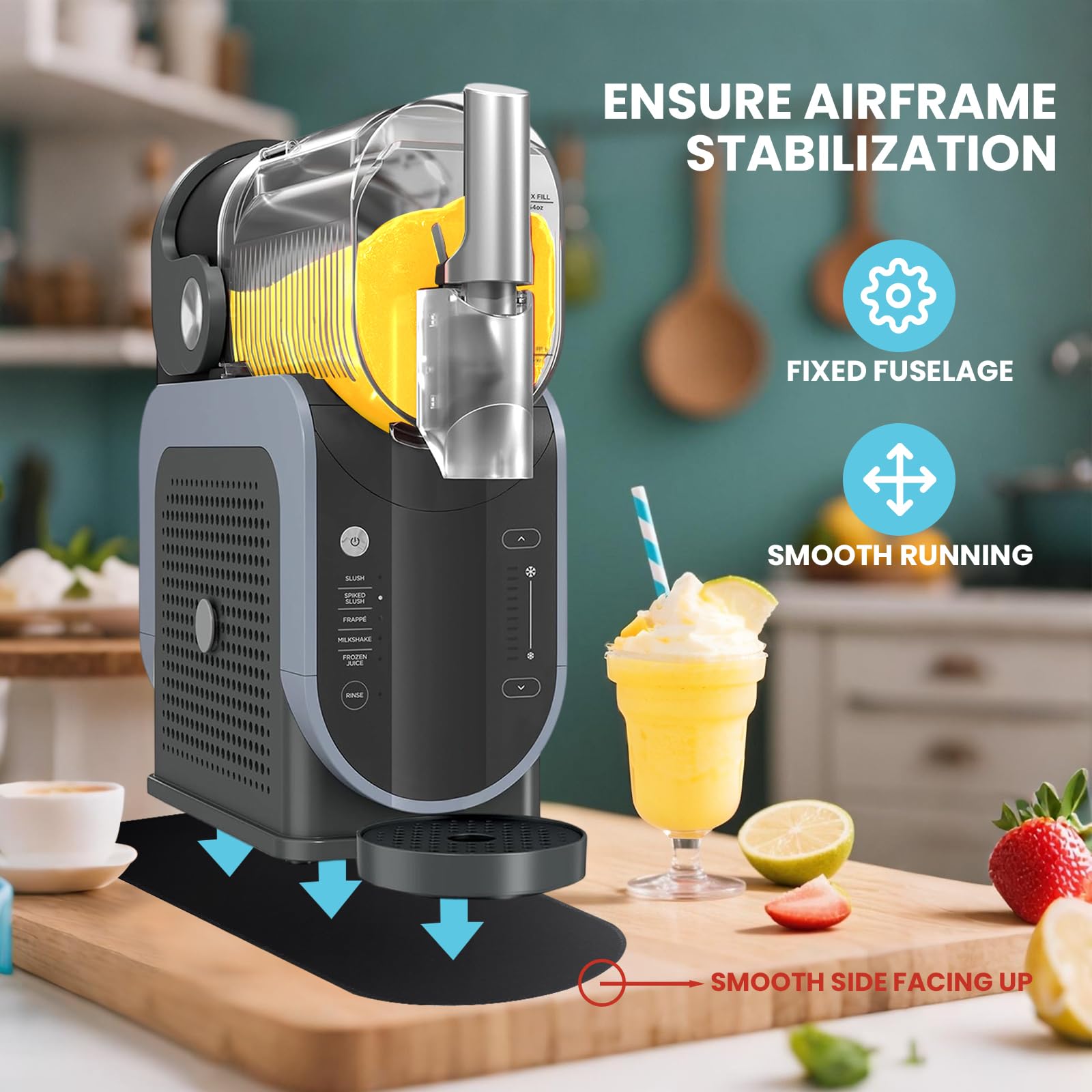 Pad per Macchina Ninja Slushie FS301EU e KLAMER Slush Tappetino Scorrevole, 46 cm x 17 cm, Assorbe le Macchie d'acqua, for Coffee Machines, Blenders, Juicers, and Kitchen Appliances (nero)