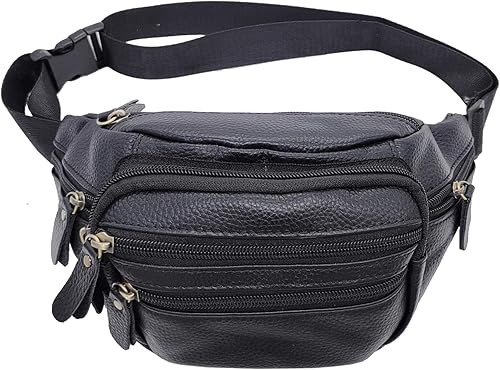 Riñonera de cuero para hombres y mujeres, para viajes al aire libre, deportes, senderismo, caminar, correr, cinturón de cadera para teléfono