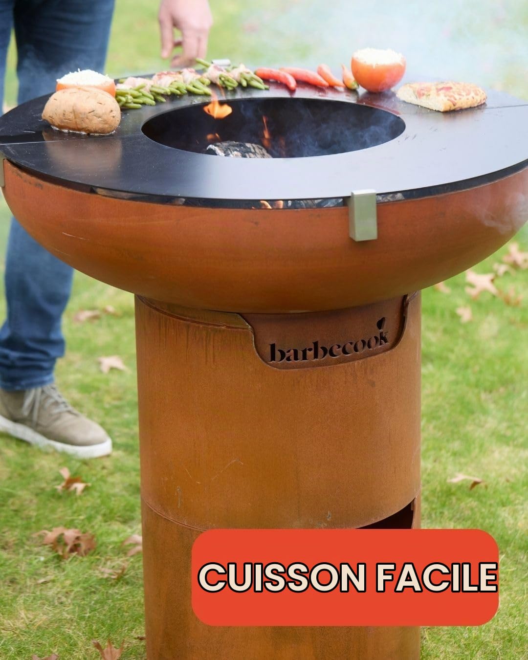 Barbecook Brasero BBQ Jack 75 avec 2 planchas et 2 Supports