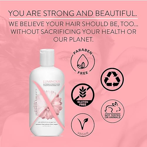 Miniatura 4 de Strength x Beauty - Acondicionador luminoso brillante - Desenredante instantáneo hidratante para brillo y volumen - Fórmula vegana sin parabenos con