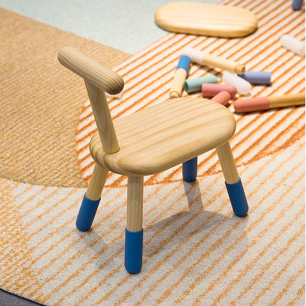 Minimalist Fashion Creative Home Non-Slip Children's Chair, Solid Wood Children's Stool with Backrest Children's Adult Shoe-Changing Stool Casual