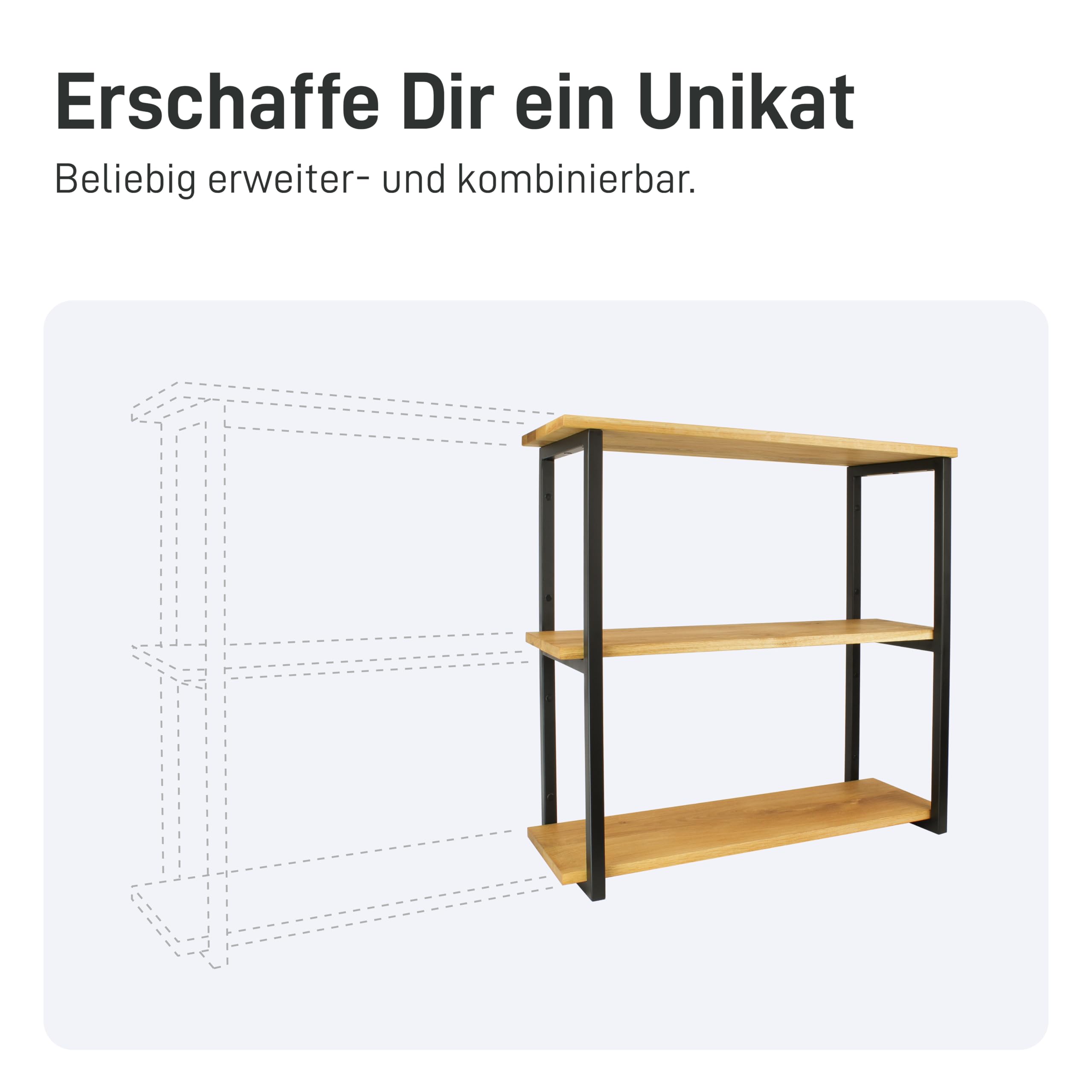 Natural Goods Berlin 2X Regalhalterung GRÜNAU - Wandregal aus Metall in Schwarz - Wand Regalträger für Hängeregale in Wohnzimmer, Küche, Bad und Abstellkammer