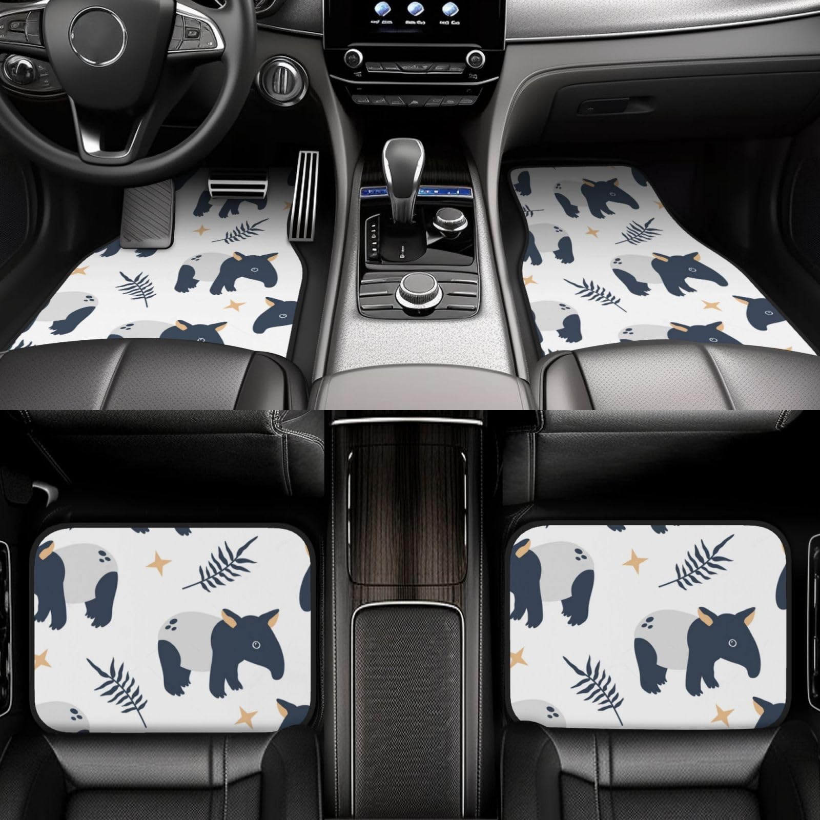 Malaiischer Tapir, 4er-Set Auto-Fußmatten, Neopren-Fußmatten für Fahrzeuge, rutschfeste Auto-Fußmatten, Autozubehör