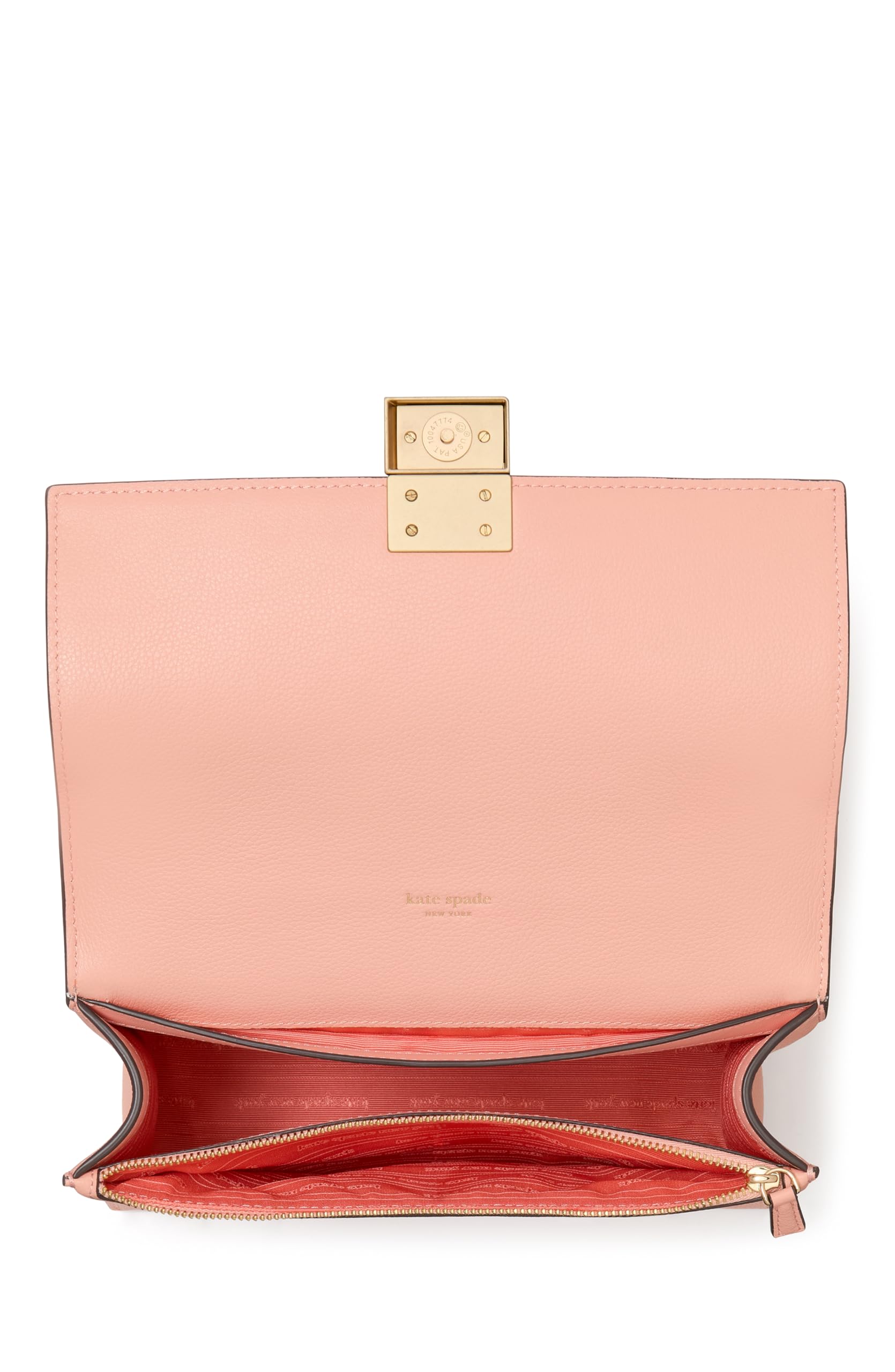 kate spade new york Women's Deco Leather Flap Chain Crossbody: Apricot Cream One Size