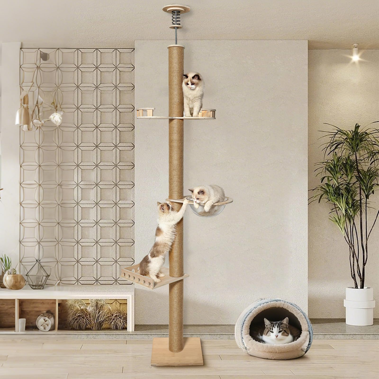 Tiragraffi regolabile in altezza, 255-265 cm, con capsula e colonna