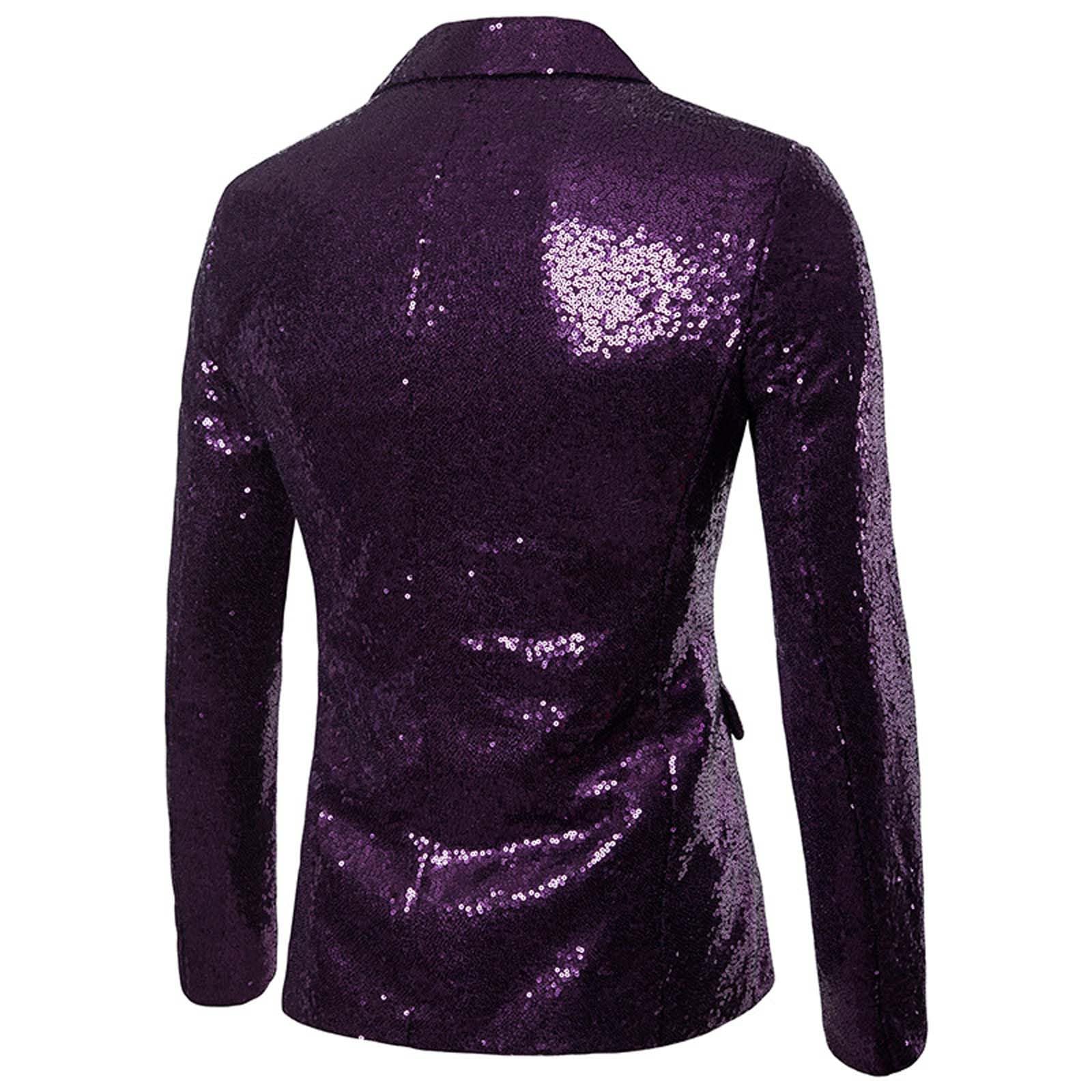 Set di 2 Pezzi Di Tendenza Paillettes Uomini Blazer E Pantaloni Brillanti Taglio Aderente Vestito Paillettes Uomo Deguisement Discoteca per Festa Matrimonio Affari Discoteca Party Club