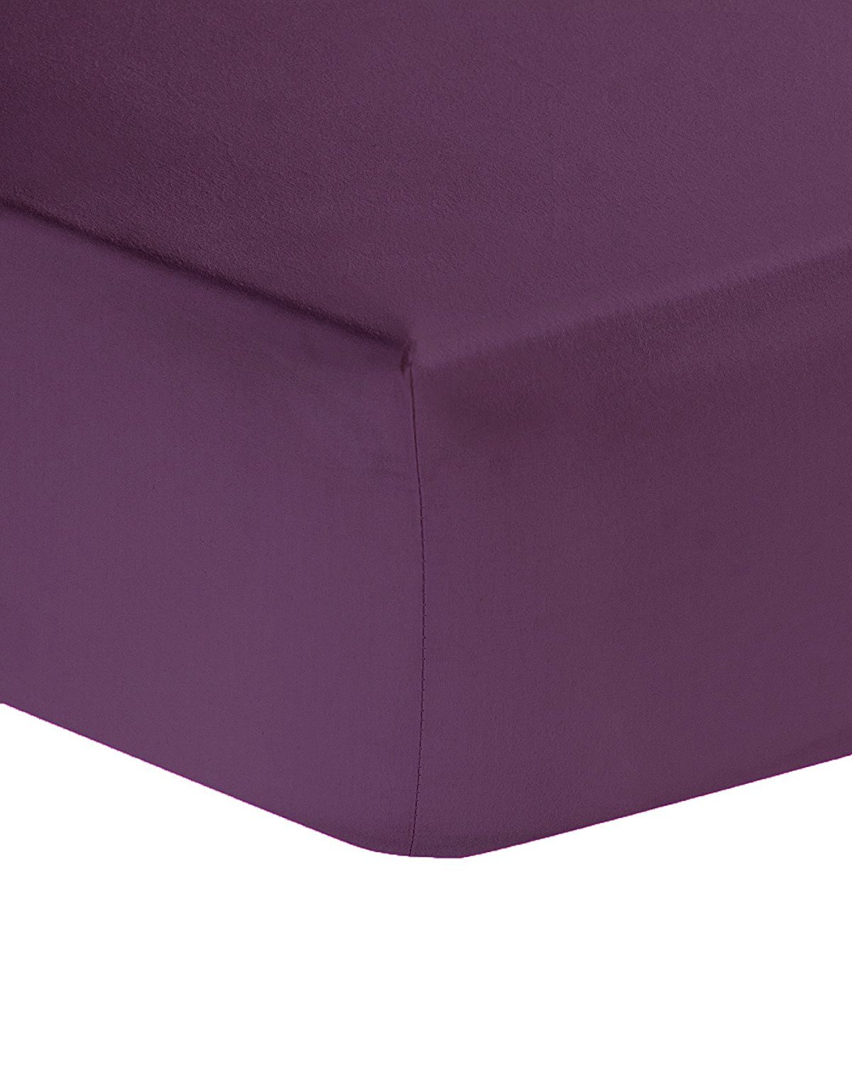 R&Z Plain Pollycotton Fitted Sheet Bunk Bed, Bunk Bed (76 x 190cm) (Plum)