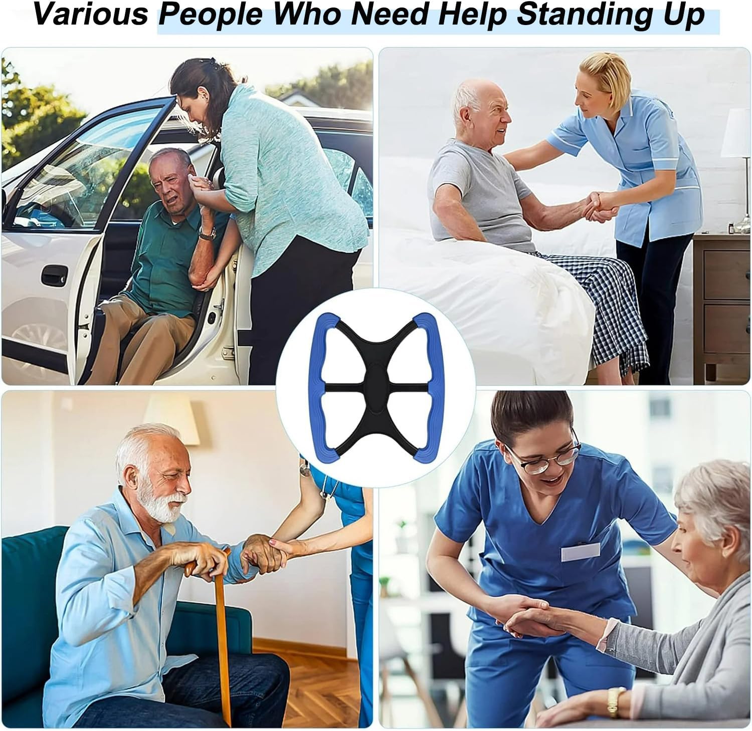 Stand Assist Aid for Elderly, Senior, Bariatric, Patient or Disabled Assists Caregiver or Nurse, Portable Assistive Devices Lift Standing Aid with No-Slip Grip Handles Lift Handle