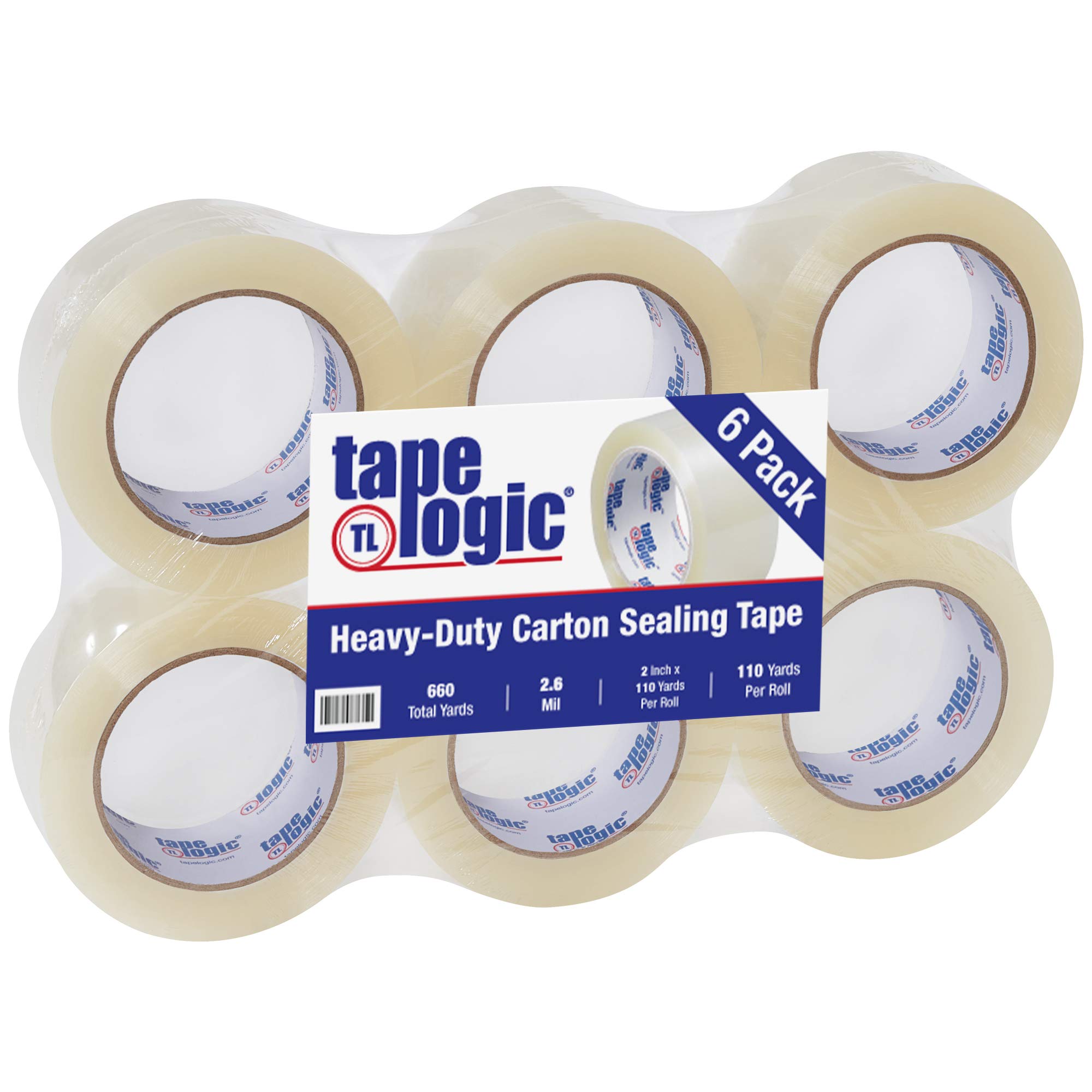 Tape LogicTLT9022916PK Acrylic Tape, 2.6 mil, 2" x 110 yd, Clear (Pack of 6)