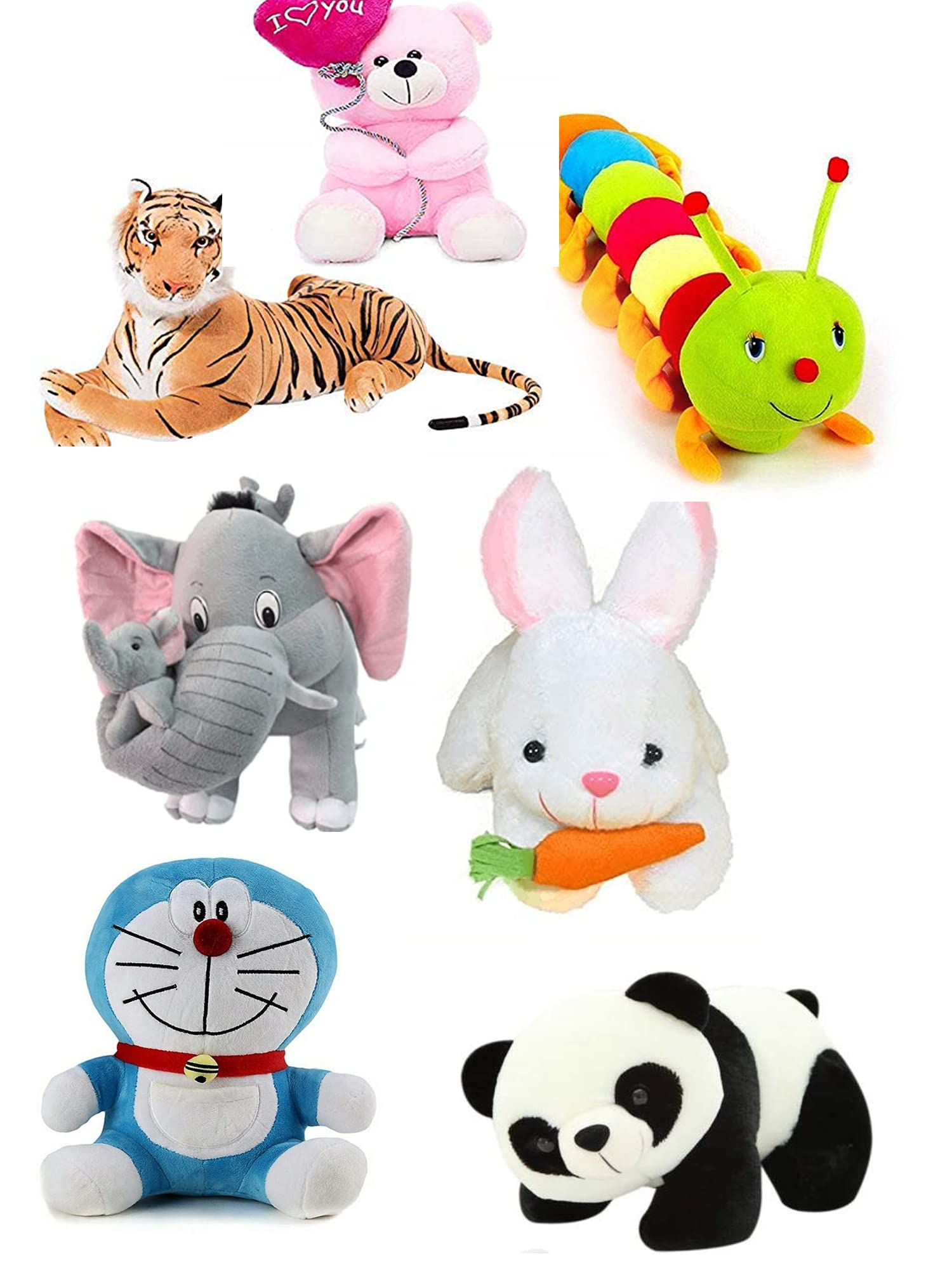 CMS Crop Tiger, Elephant, Doremon, Ballon Teddy, Catterpillar, Rabbit, Panda Soft Toy, Baby Toys, Kids Toy, Toy for Girl, Birthday Gift Combo Pack of 7 (B09K91LDPQ) Amazon Price History, Amazon Price Tracker