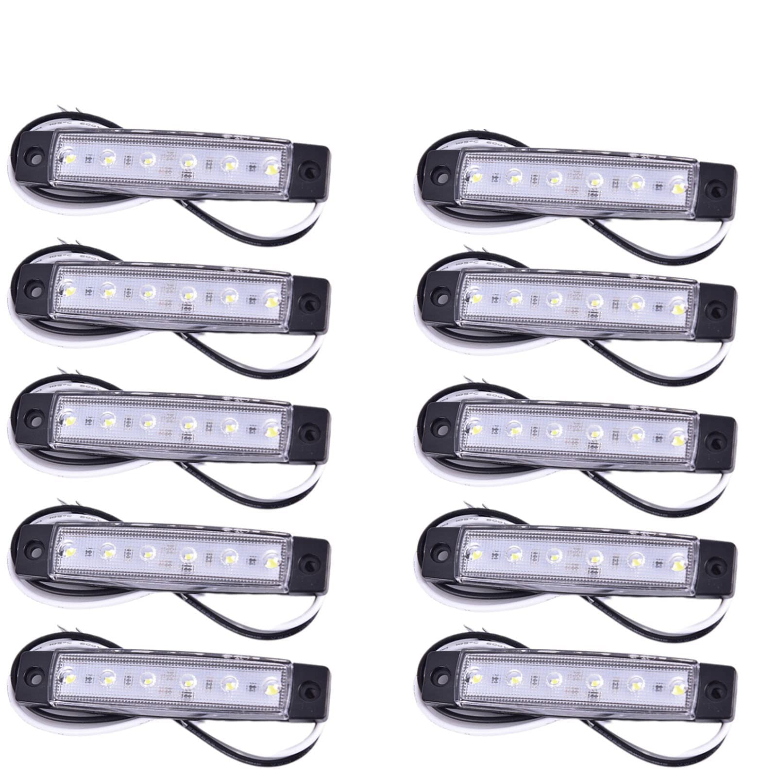 Biqing LED Side Marker Lights,2 LED Position Side Lamps Green Side Marker Assembly 12V/24V