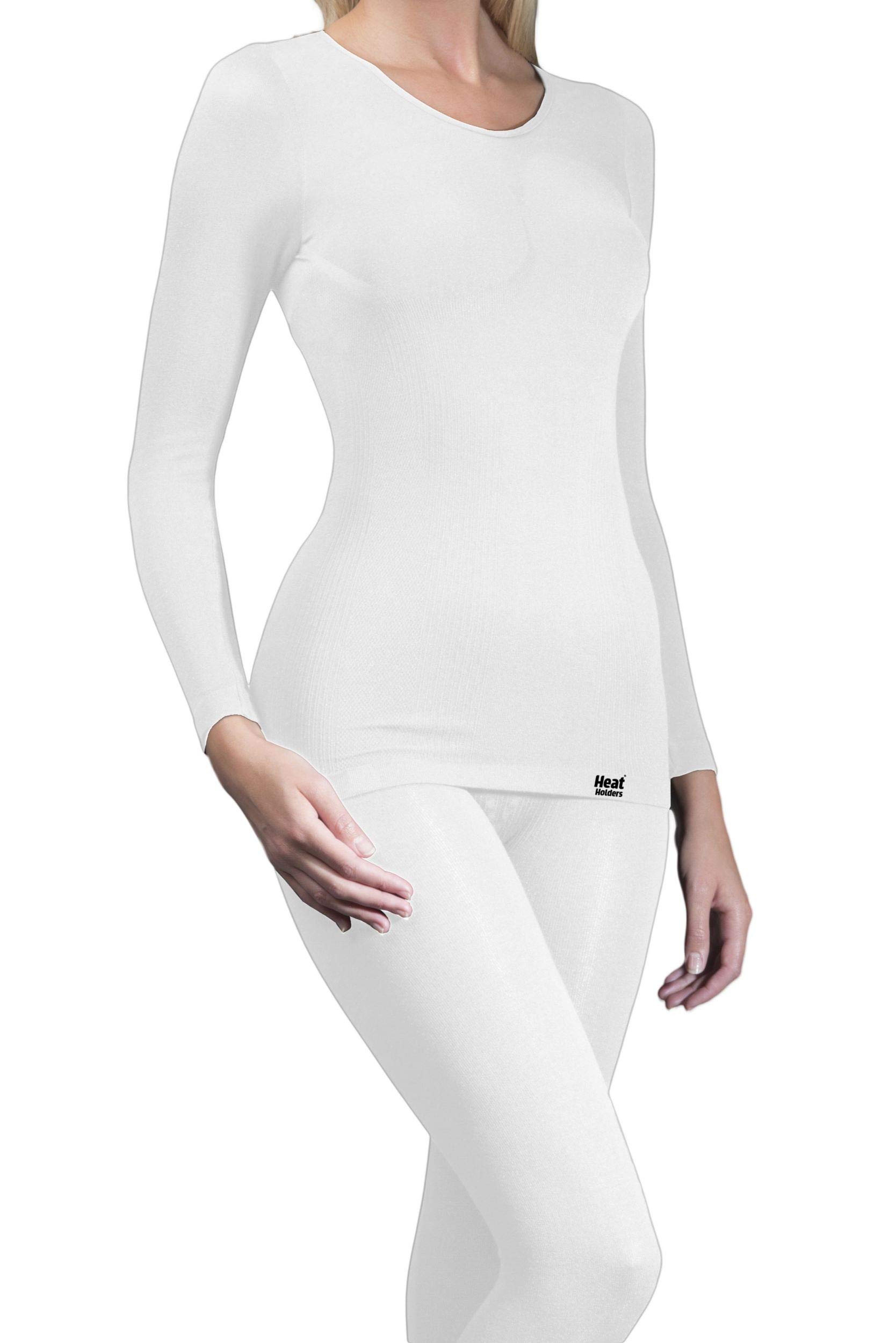 Ladies Fitted Thermal Long Sleeve Vest - White