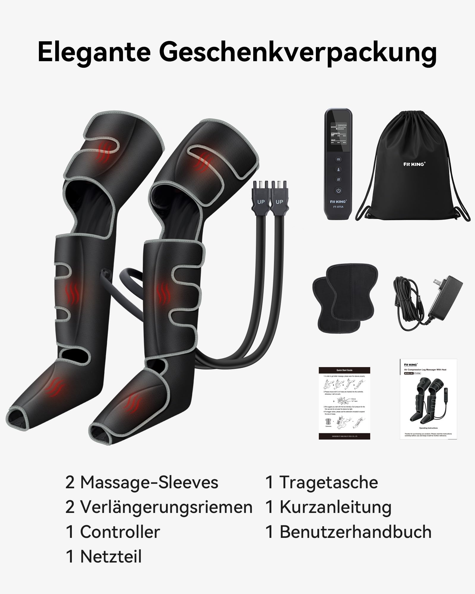 FIT KING Beinmassagegerät für Füße, Waden, Oberschenkel & Wärme