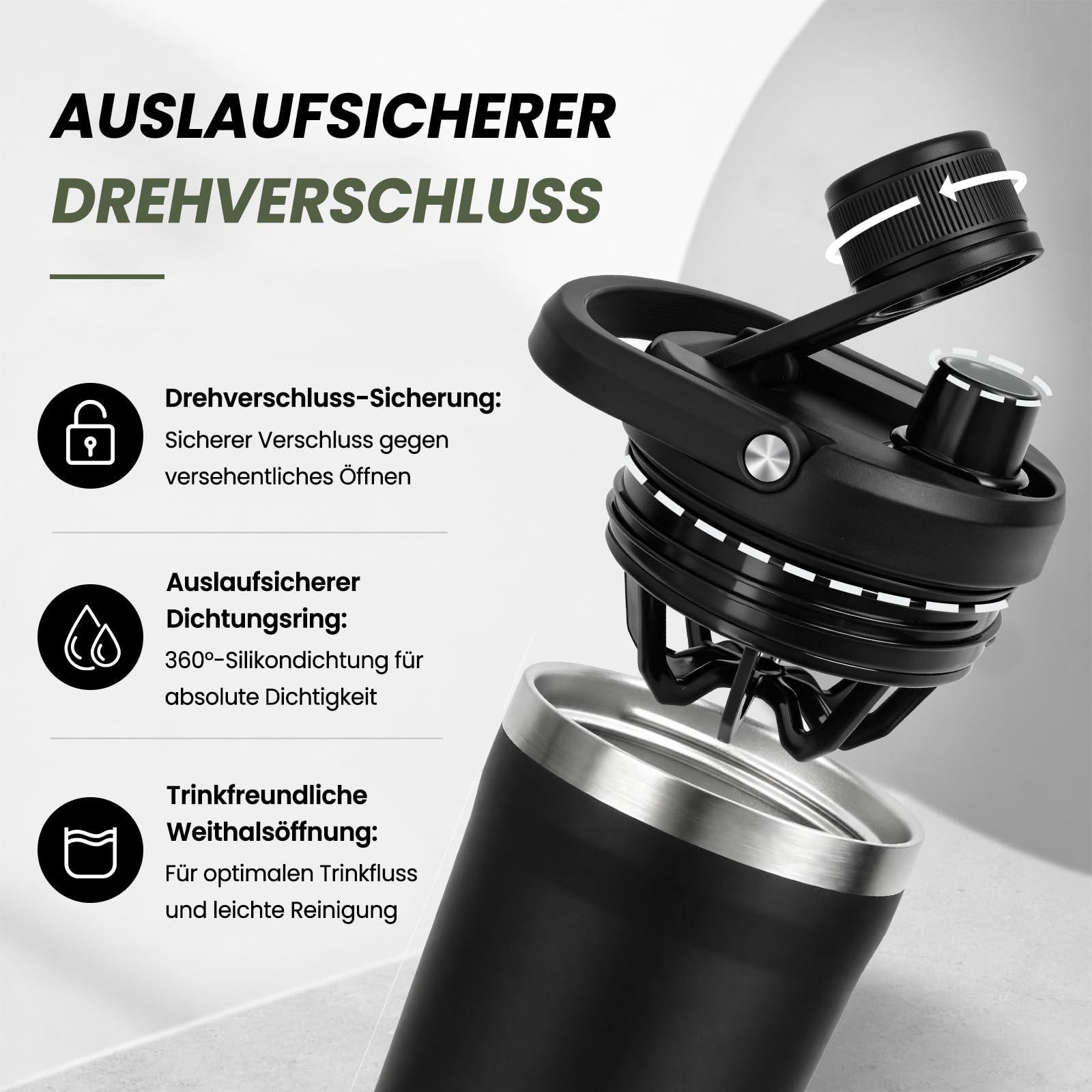 Shaker Edelstahl 700ml, Edelstahl Shaker Doppelwandig mit Pulverfach, Proteinshaker mit Innenskalierung für eisgekühlte Proteinshakes, Klumpenfrei, Auslaufsicher für Freizeit und Sport, BPA-Frei