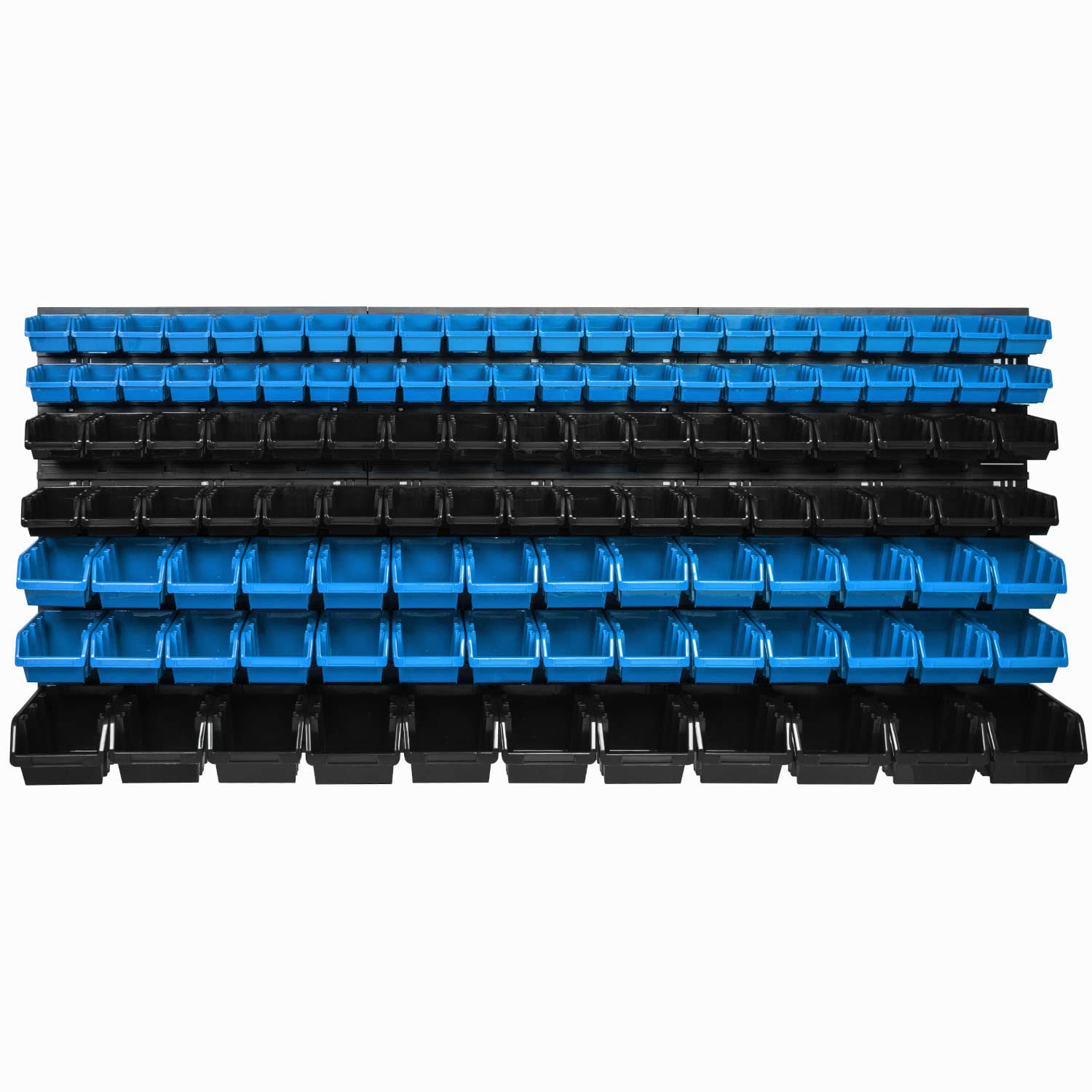 Sistema de Almacenamiento de Pared Organizador Taller, 1728 x 780 mm, 117 Unidades, Cajas Apilables, Estantería de Almacenamiento Visual, Placas de Pared Extrafuertes, Ampliable, Almacenaje Trastero